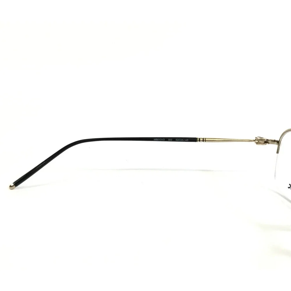 Montblanc Eyeglasses Frames MB0131O 002 Black Gold Square Half Rim 52-20-145